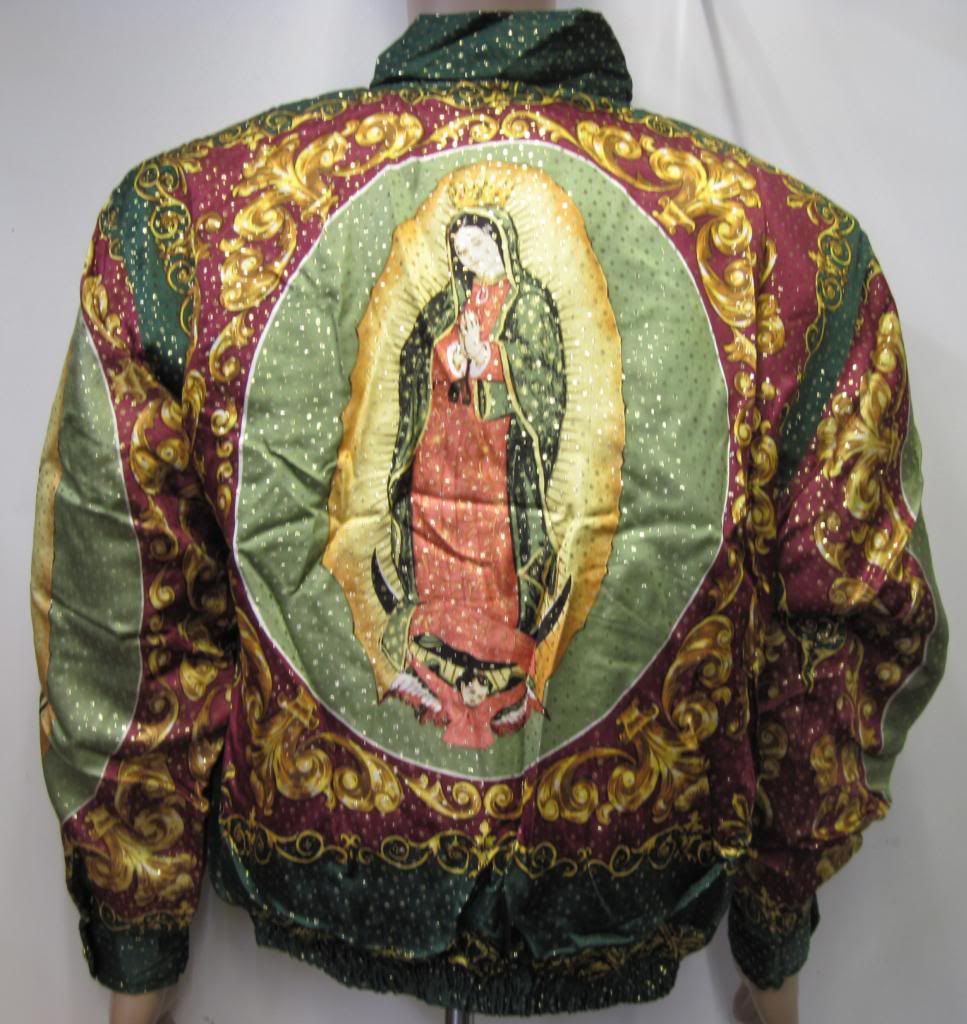 Vintage 90s Bomber Jacket "Our Lady of GuadalupeVirgin Mary" Baroque