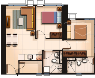 Typical Unit Floor Layout 2 Bedroom