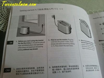 bread toaster instruction