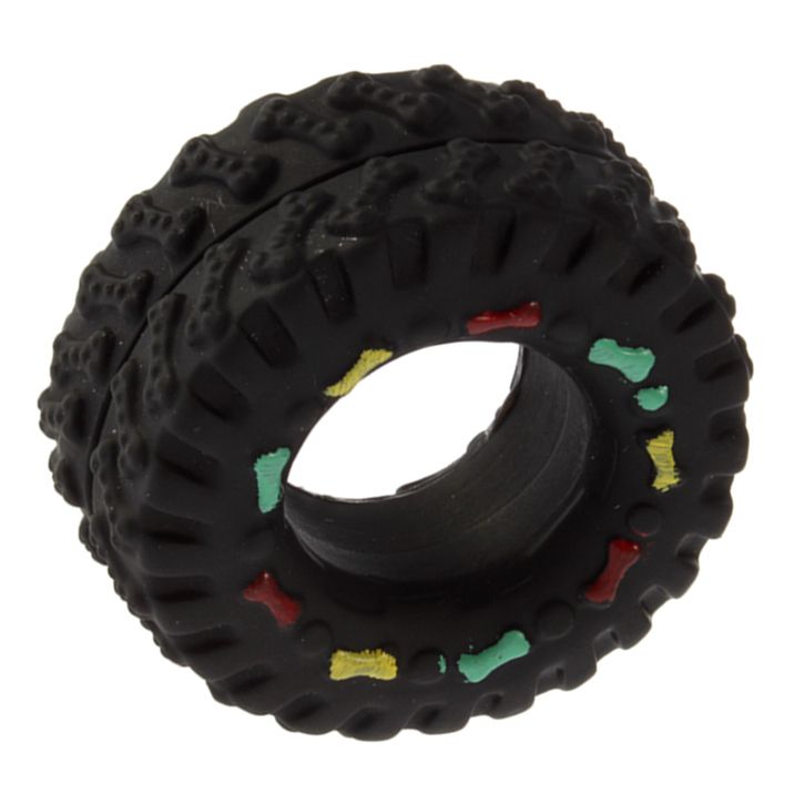Pet Dog Cat Animal Chews Squeaky Sound Rubber Tire Shape