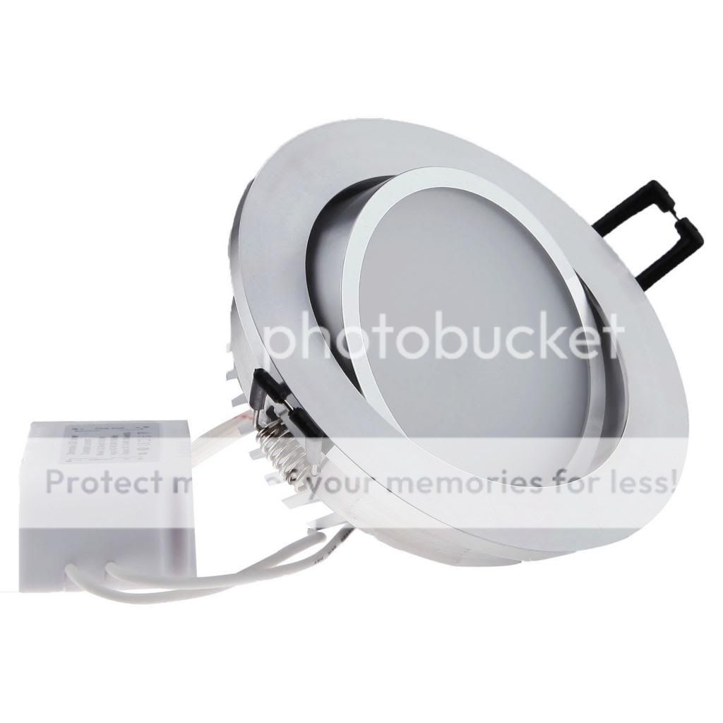 7W 110V 220V White Round Aluminum Dimmable LED Recessed Ceiling Light Lamp
